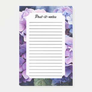 Notas Post-it® Midnight Garden Violet Hydrangea Watercolor