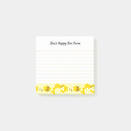 Notas Post-it® Miel Bee Honeycomb Editable Opcional Lineado