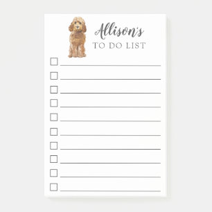 Notas Post-it® Miel Dorada Perro Cockapoo Personalizado Para Hace