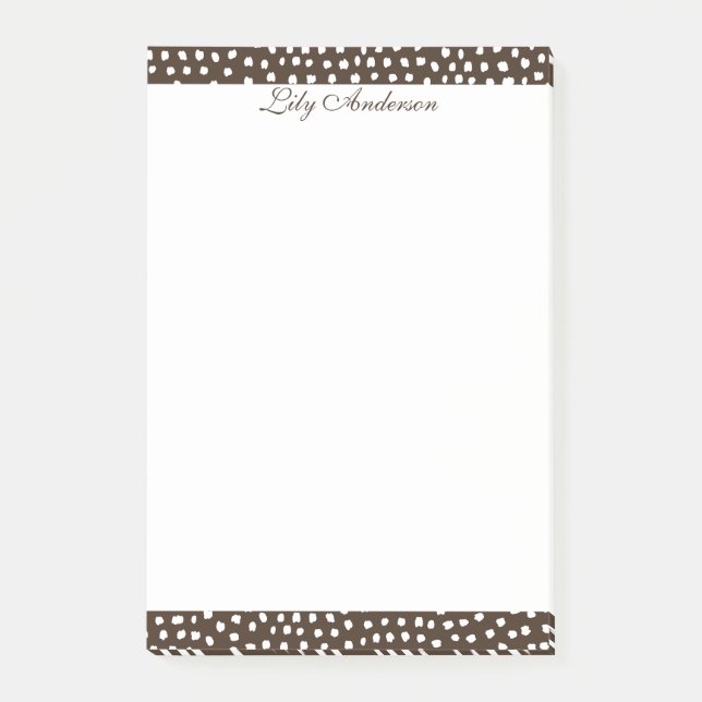 Notas Post-it® Mini Brown manchado Script  (Anverso)