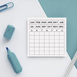 Notas Post-it® Mini calendario del planificador mensual minimalis
