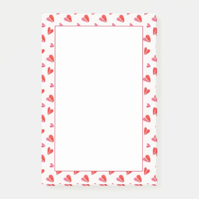 Notas Post-it® MINI HEARTS 4x6 Post It Note Pad (Anverso)