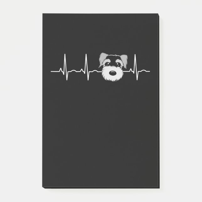 Notas Post-it® Mini Schnauzer Heartbeat Schnauzer Face (Anverso)