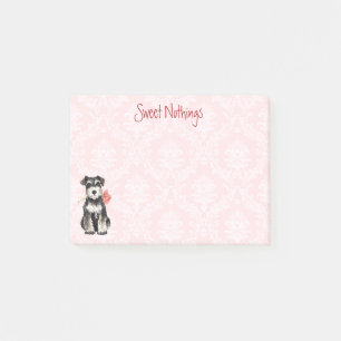 Notas Post-it® Mini Schnauzer subió tarjeta del día de San