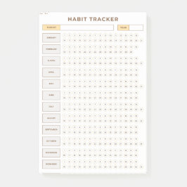 Notas Post-it® Minimal Habit Tracker Beige Grid Design