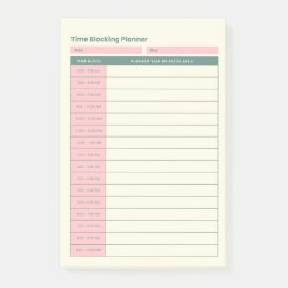 Notas Post-it® Minimal Time Blocking Planner Pink Layout