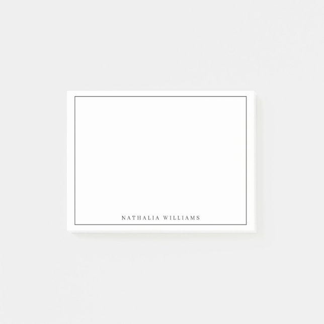 Notas Post-it® Minimalist Basic Personalize Black Stationery (Anverso)