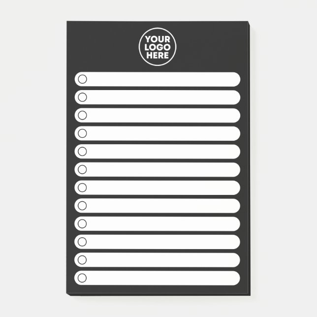 Notas Post-it® Minimalist Black White Business Logo To Do List (Anverso)
