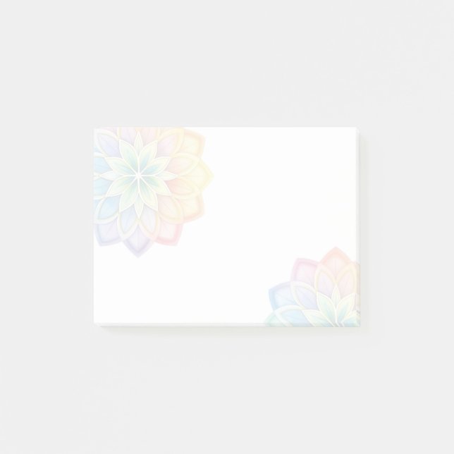 Notas Post-it® Minimalist Pastel Rainbow Floral (Anverso)