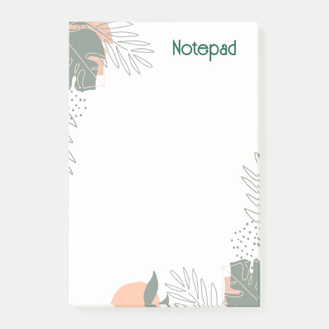 Notas Post-it® Minimalist plant paper notebook (Anverso)