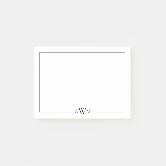 Notas Post-it® Minimalist Three Letter Monogram (Anverso)