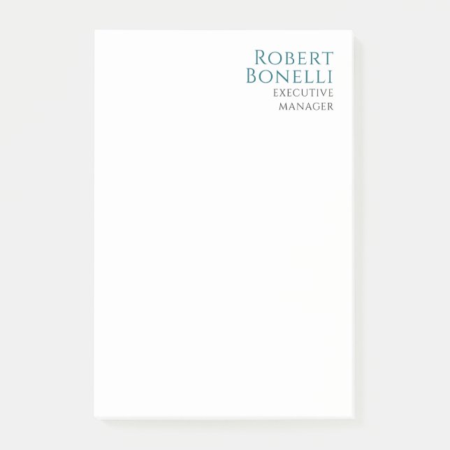 Notas Post-it® Minimalista Azul y Blanco Moderno (Anverso)