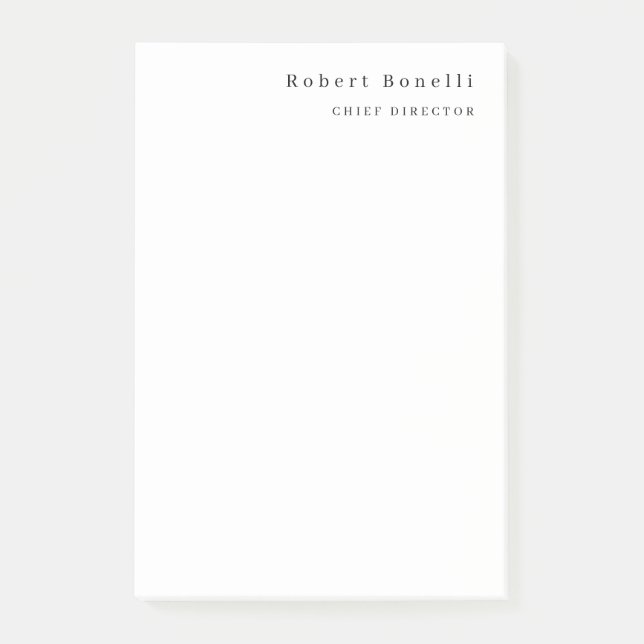 Notas Post-it® Minimalista Blanco Plano Moderno  (Anverso)