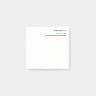 Notas Post-it® Minimalista Blanco Rojo Moderno