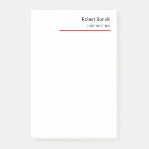Notas Post-it® Minimalista Blanco Rojo Moderno
