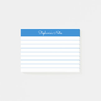 Notas Post-it® Minimalista de lino azul