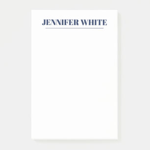 Notas Post-it® Minimalista elegante azul y blanco retro plano