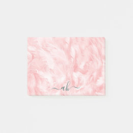 Notas Post-it® Minimalista Elegante Chic Rosa Coral Textura de Pl