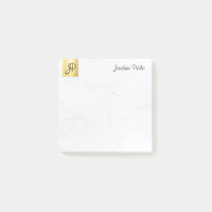 Notas Post-it® Minimalista elegante y moderno plantilla oro y már