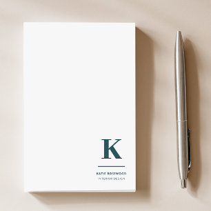 Notas Post-it® Minimalista Humo Verde Moderno Grande Inicial