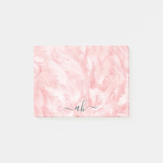 Notas Post-it® Minimalista Moda elegante Coral color rosa textura (Anverso)