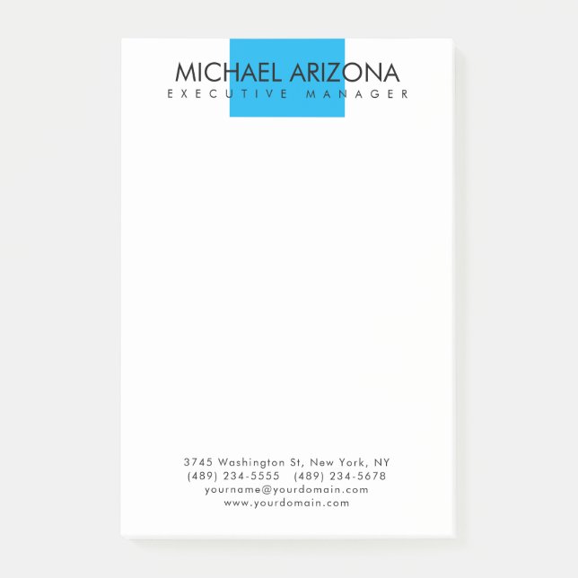 Notas Post-it® Minimalista Moderna Simple Llana (Anverso)