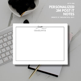 Notas Post-it® Minimalista moderno negro de barro elegante person