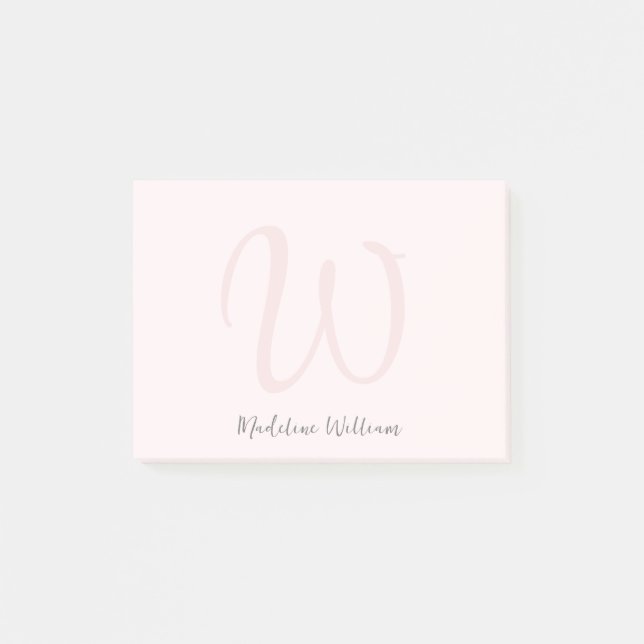 Notas Post-it® Minimalista moderno rosa Rubor (Anverso)