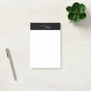 Notas Post-it® Mínimo moderno profesional negro simple