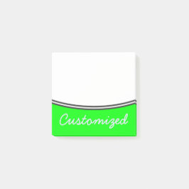 Notas Post-it® Mínimo, simple, fondo de la cal + Nombre de la