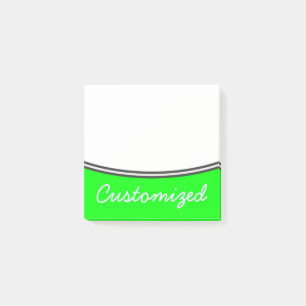 Notas Post-it® Mínimo, simple, fondo de la cal + Nombre de la