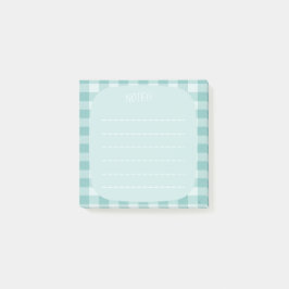 Notas Post-it® Mint Plaid Note Design