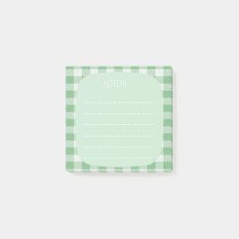Notas Post-it® Mint Plaid Note Design
