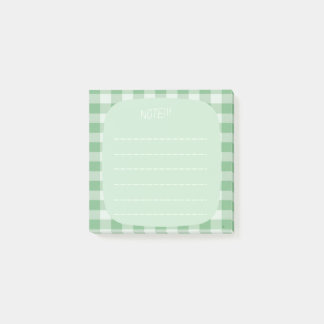 Notas Post-it® Mint Plaid Note Design