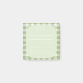 Notas Post-it® Mint Plaid Note Design
