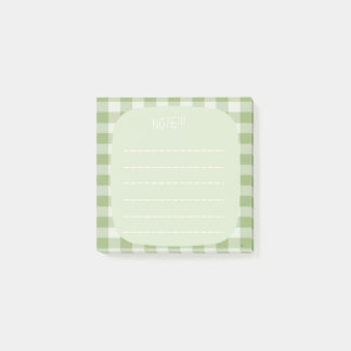Notas Post-it® Mint Plaid Note Design