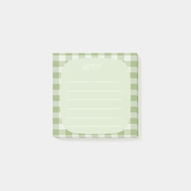 Notas Post-it® Mint Plaid Note Design (Anverso)