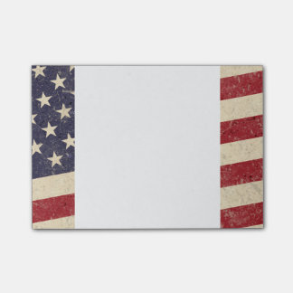 Notas Post-it® Mirada del Grunge de la bandera americana del