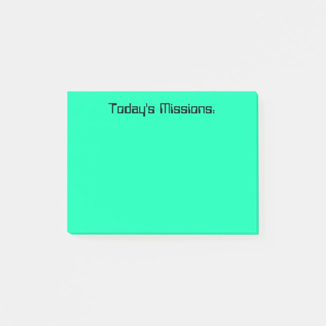 Notas Post-it® Misiones de hoy de la turquesa (Anverso)