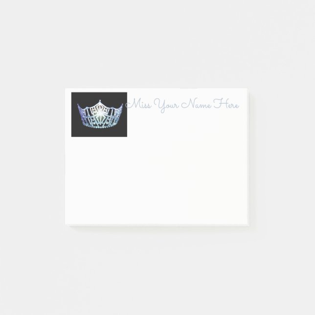 Notas Post-it® Miss América Baby Blue Crown Post-it-Notes (Anverso)