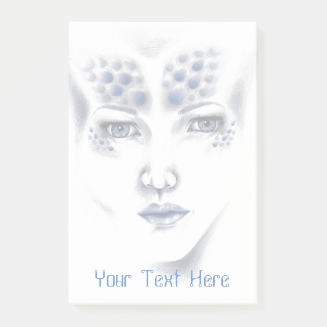 Notas Post-it® Miss Universe Alien Lady Original Art Sticky Notes (Anverso)