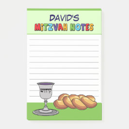 Notas Post-it® Mitzvah verde personalizado