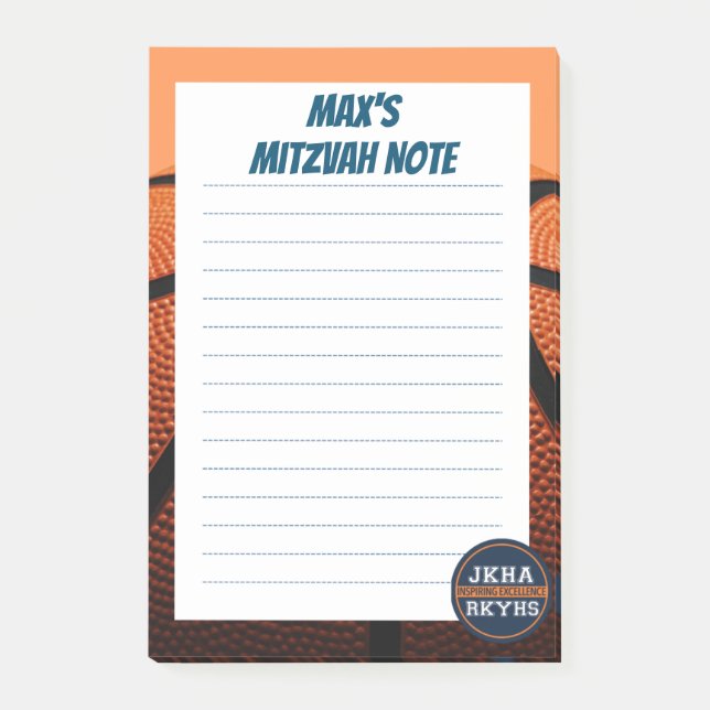 Notas Post-it® Mitzvot de baloncesto (Anverso)