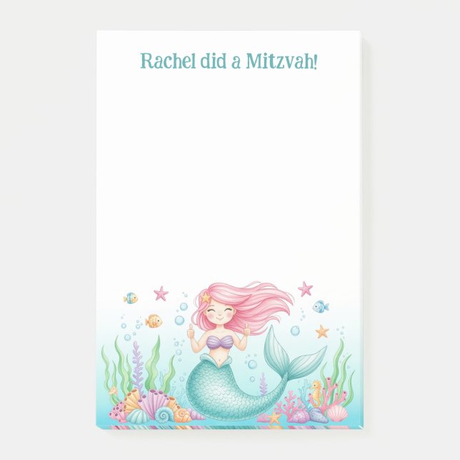 Notas Post-it® Mizvah personalizada de la Sirena (Anverso)