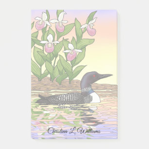Notas Post-it® MN State Bird Flower Lopper Lady Slipper