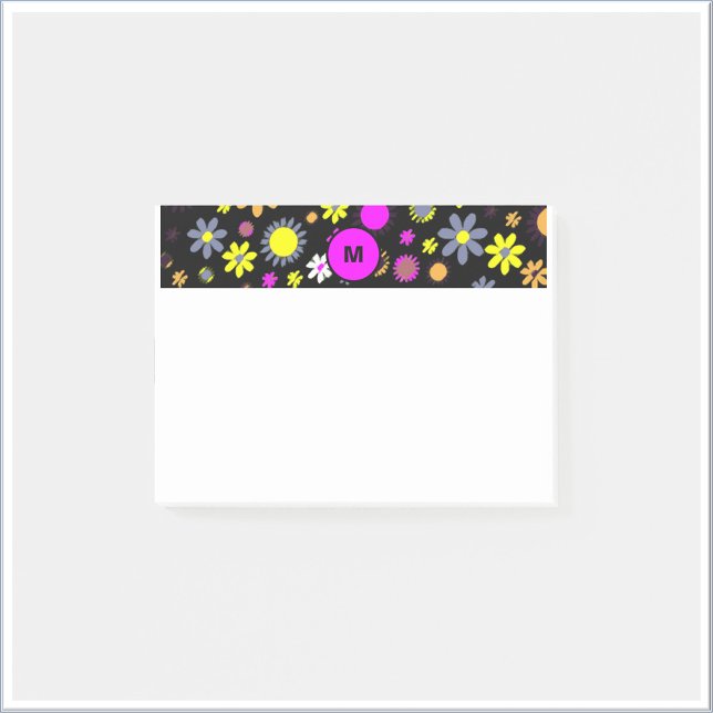 Notas Post-it® Mod Black Floral (Subido por el creador)