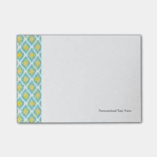 Notas Post-it® Moda amarilla azul del ikat tribal moderno