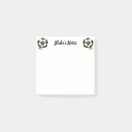 Notas Post-it® Moda Black Faux Gold Floral Name