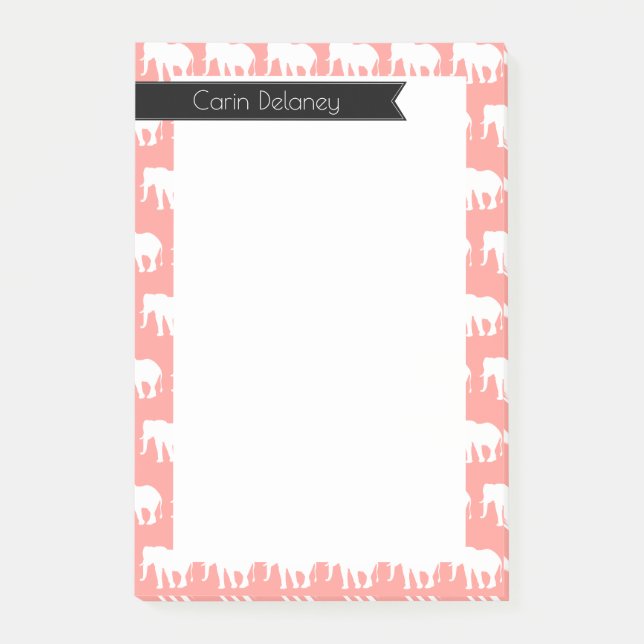 Notas Post-it® Moda bohemia Elefantes Blancos | Personalizado (Anverso)