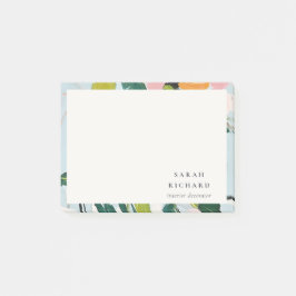 Notas Post-it® Moda Boho Colorful Pintado Floral Azul Rosa